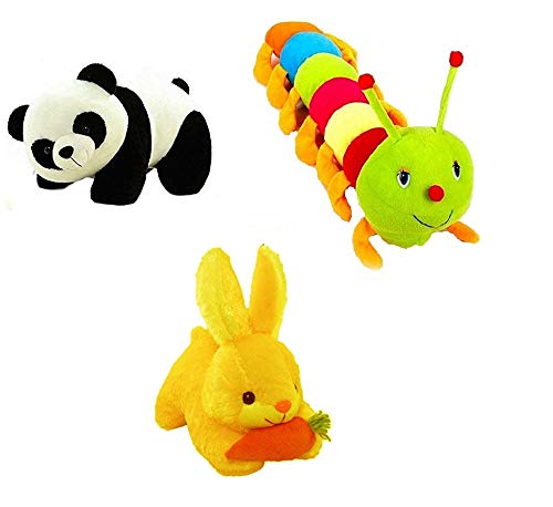 ESTON Panda, Rabbit & Caterpillar Figure (Panda 22 Cm, Rabbit Is 26 Cm, Caterpillar 62 Cm , Multicolour)