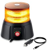 EYPINS Amber Rechargeable Strobe Beacon Light, 72 LEDs 12 Flashing Modes Rooftop Emergency Light,...