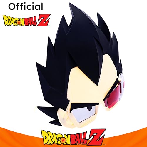 Sun-Staches Official Dragon Ball Z Sunglasses | Goku or Vegeta Costume Accessory | UV 400 | One Size Fits Most
