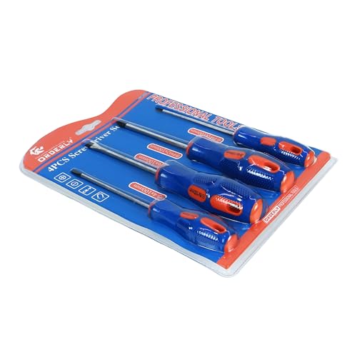 Image of NFI essentials 5 pieces Screwdriver Includes 2 Slotted & 2 Phillips Tip Screwdriver, Professional Multipurpose Magnetic Screwdriver Set for Household, etc.