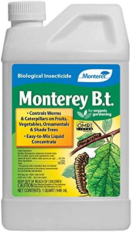 Monterey LG 6336 Bacillus Thuringiensis (Bt) Worm & Caterpillar Killer Insecticide/Pesticide Treatment Concentrate, 32 oz