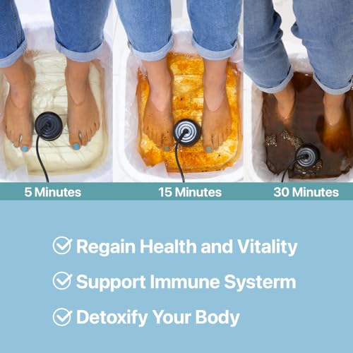 Ionic Foot Bath Detox Machine - Foot Spa Bath for Home Use - Free Regain Health & Vitality Booklet & Brochure - 2 Arrays, 20 Basin Liners, Detox Sea Salt, No Basin