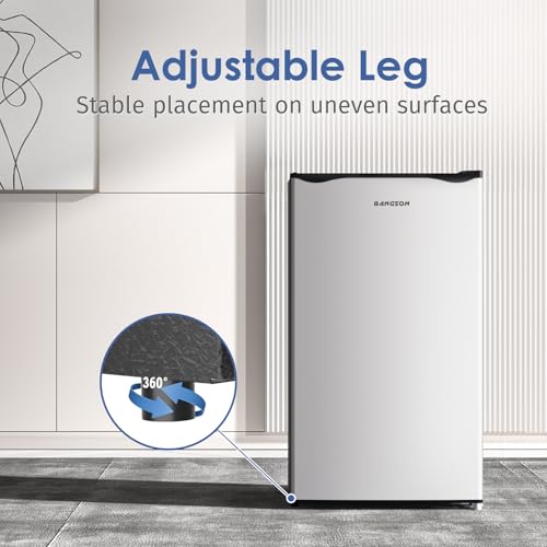 BANGSON Mini Fridge with Freezer, 3.2Cu.Ft, Single Door Small Refrigerator, Energy-Efficient, Low Noise, Mini fridge for Bedroom Dorm and Office, Silver on Fridge.com