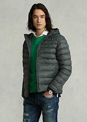 POLO RALPH LAUREN Men's Lightweight Hooded Bleeker Jacket (Grey, Medium)2