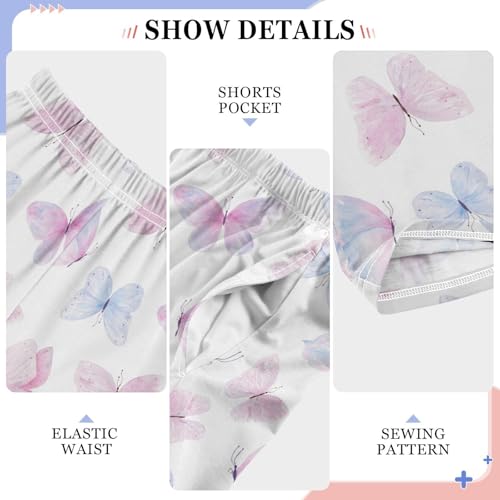 ZZKKO Cute Butterflies Watercolor Boys Pants for Kids Jogger Pants with Pockets S-XL4