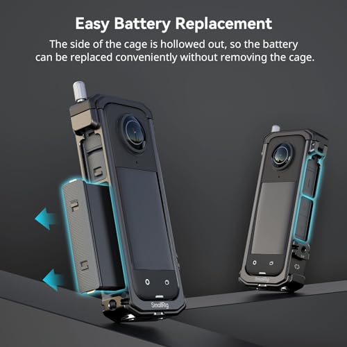 SMALLRIG-Cage-for-Insta360-X4-Aluminum-Protective-Case-for-Insta360-X4-with-Silicone-Lens-Cover-Built-in-Cold-Shoe-and-14-20-Anti-Deflection-Threaded-Hole-4278