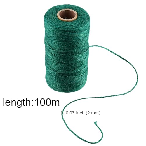 PINGEUI 4 Rolls 100m Green Garden Twine, 2mm Garden Twine Color Packaging Natural Jute String for DIY Handicraft Decoration, Binding - Image 2
