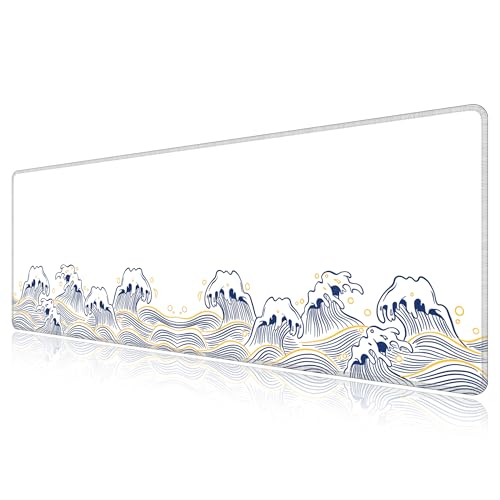 Tapis de souris large avec base en caoutchouc antidérapant LL-COEUR Vague XXL