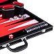 Engelhart - 250538 - Großes Deluxe Backgammon 21 Zoll - 54 cm - Hochwertige Materialien - Kunstleder, spezielle Filz-Einlage - Perlenwürfel Chips + 2 Würfelbecher