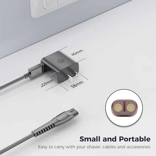 5V Charger for Philips Norelco Shaver 2400 2600, Wet & Dry Shaver Series 5000 7000 3000 Compatible with Philips Oneblade QP2724, QP2834, QP1924 USB Charging Cable