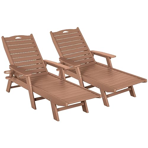 Nalona Outdoor Lounge Chairs Set of 2 with Adjustable Backrest