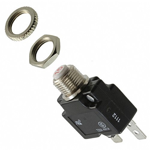 TE Connectivity W57-XB7A4A10-15 Circuit Breaker; Therm; Press-to-Reset; Cur-Rtg 15A; Panel; 1 Pole; Vol-Rtg 250VAC (10 pieces)