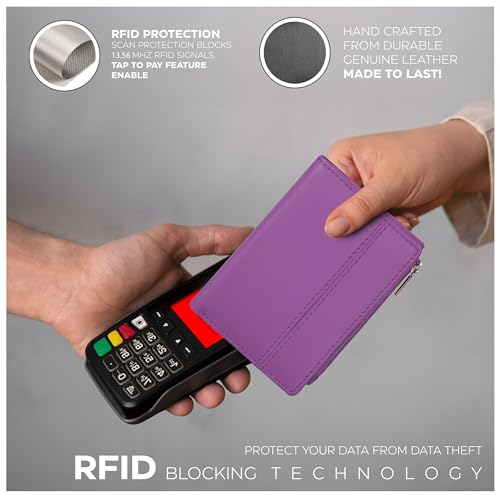 Image of Oak Leathers Wallet For Women Full Grain Leather - Small RFID Coin Purse Credit Card & ID Holder for Ladies,Bifold Wallets for Teenager | Small