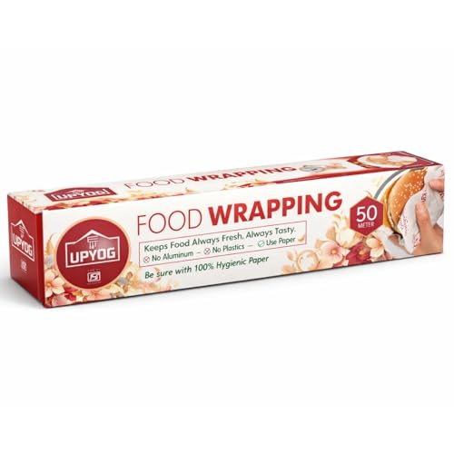 Image of UPYOG Food Wrapping Paper Roll 50 Meters | Butter Paper for Roti, Sandwich & Burger | Greaseproof, Microwave Safe | No Plastic, No Aluminium | Food Grade Paper (PACK OF 1)