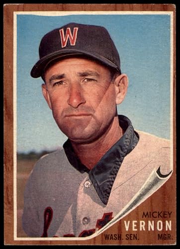 1962 Topps #152 GRN Mickey Vernon Washington Senators (Baseball Card) (Green Tint) VG/EX Senators