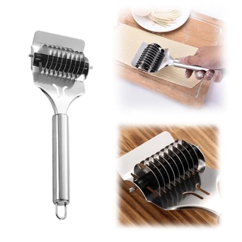 Generic Máquina manual de pasta, acero inoxidable, plata, máquina de espaguetis de pasta, rodillo de celosía de fideos, máquina de fideos de prensa manual, cortador de prensa, cortador de masa,