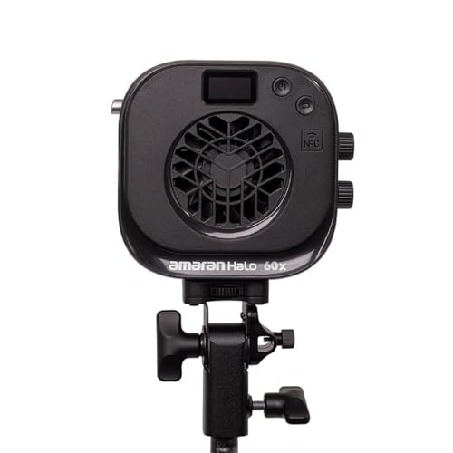 Image of Amaran Halo 60x with Mini Reflector Compact Cob Led Video Light 60W CCT 2,700K - 6,500K Bowens Mount Continuous Light 9 Effects App Control for Photography,Made by Aputure