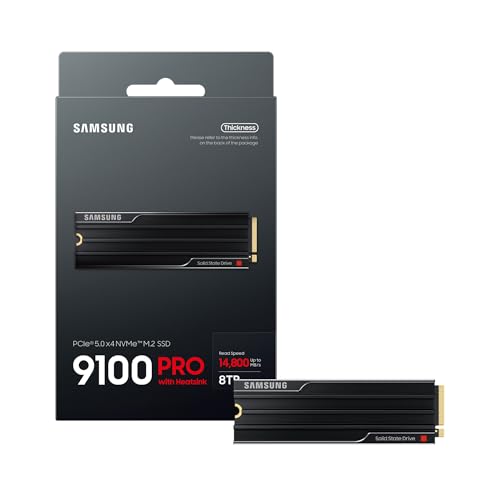 Image of Samsung Memory MZ-VAP8T0CW 9100 PRO 8TB Internal SSD with Heat Sink, PCIe 5.0 x4, NVMe 2.0, SSD Designed for Pros & Gamers, Compatible with PC & PlayStation 5, 5 Year Limited Warranty (UK Version)