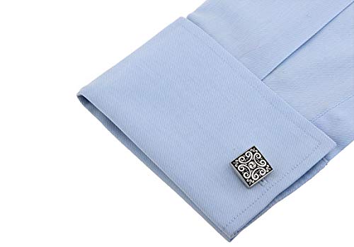 Daesar Mancuernillas para Hombre Set Único Negro miniatura 4