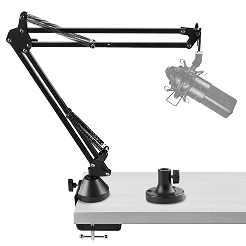 Geekria Bras de Microphone pour Creators Compatible avec MXL 770, 990, 991, Bras de Micro avec Adaptateur de Montage de Bride de Table, Support de Suspension, Bras de Micro Ciseaux, Support de Bureau