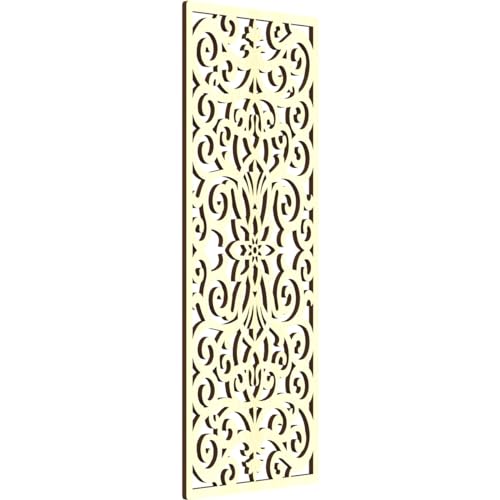 Image of Buel Decorative Pierced Fretwork Wood Wall Panels, 15 3 /8 inchW x 39 3 /8 inchH x 3 /8 inchT, Alder