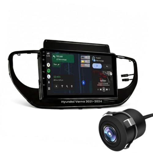 Modorwy Hyundai Verna 2021 Original QLED 9” Zlink Car Android Stereo | OS 13 | 2GB+32GB | Display Support Car Play & Android Auto | incl. AHD Rear Camera & Frame Compatible with 1 Year Warranty