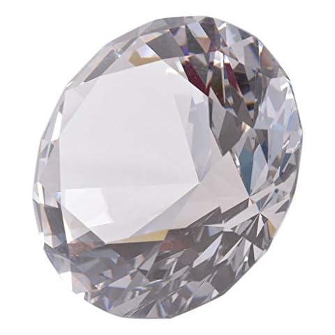 LONGWIN 100mm(3.9") W Crystal Diamond Paperweight Ornament Home Venue Decorations Solid Clear Cover