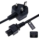 UK Mains 3 Pin AC Wall Power Cord C5 Cable Compatible with Acer Dell HP Sony Vaio Toshiba Delta/Lenovo Thinkpad IdeaPad X1 Yoga Edge Helix/Asus Rog Trio/LG/Elitebook/Acer/Chromebook (2m) - Image 1