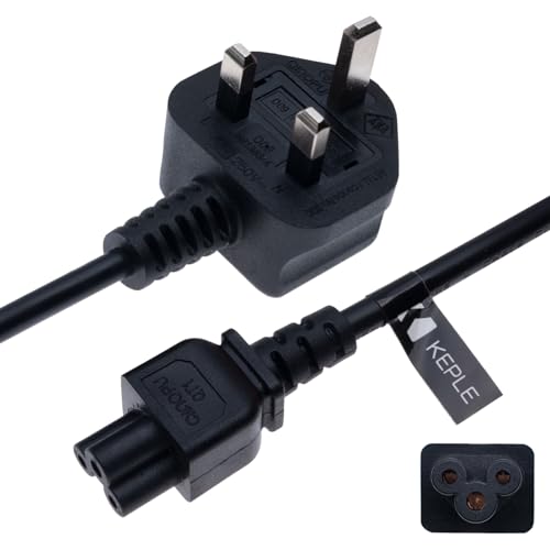 UK Mains 3 Pin AC Wall Power Cord C5 Cable for Acer, Dell, HP, Sony, Vaio, Delta/Lenovo ThinkPad, IdeaPad, X1, Yoga, Edge, Helix/Asus Rog, Trio/LG 32LN520B, 42LN5400, 42LB5600, 42LB5800 (3m)