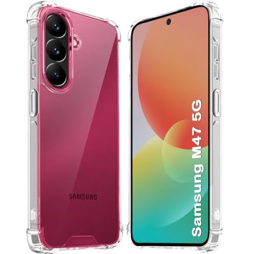 Image of TheGiftKart Crystal Clear Back Cover Case for Samsung Galaxy M47 5G | 360 Degree Protection | Shock Proof Design | Transparent Back Cover Case for Samsung Galaxy M47 5G (PC & TPU, Transparent Bumper)