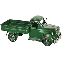 Zeckos Metal Antique Truck Planter - Vintage Green, 14 Inches Long, Rustic Indoor/Outdoor Decor, Durable Weathered Finish, Charming Retro Style for Home and Garden