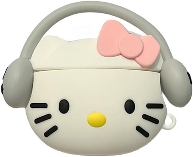 Image of EDNITA Compatible for AirPods Pro 2nd Generation Case Cover with Keychain, Soft Silicone Skin Case Cover Full Protective (Only Silicone Cover) (Cool Kitty)