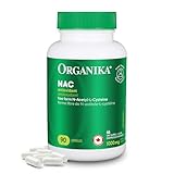 Organika Canadian-Made NAC (N-Acetyl-L-Cysteine) 500mg- Supports Antioxidant Glutathione Levels, Immune System Support, Liver and Detox Support- 90 caps