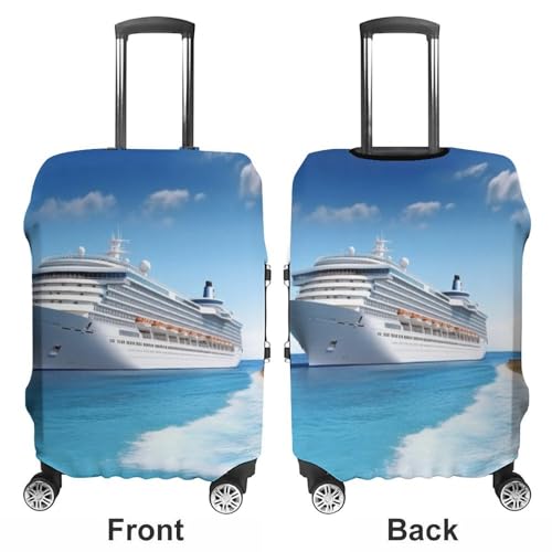 Travel Luggage Cover Spandex Suitcase Protector Washable Baggage Covers Seaside Cruise Ship Elastic Scratch-Resistant Luggage Cover Protector Fits 18-32 Inch Luggage3