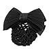 uxcell® Woman Black Ruched Bowknot Bow Snood Net Bun Cover Barrette French Hair Clip