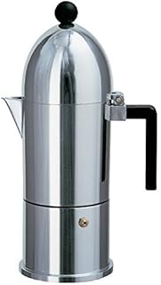 Alessi A9095/6 B La Cupola - Caffettiera con manico nero, 6 tazze