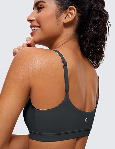 Image of CRZ YOGA Butterluxe Scoop Neck Sports Bras | Light Support, Removable Pads, Yoga, Extremely Soft, U Back, Adjustable Spaghetti Straps, for Women