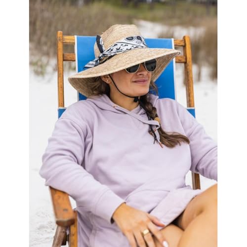 Sombrero de paja ancho con correa de barbilla miniatura 6