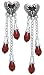 Bleeding Heart Alchemy Gothic Red Crystal Earrings