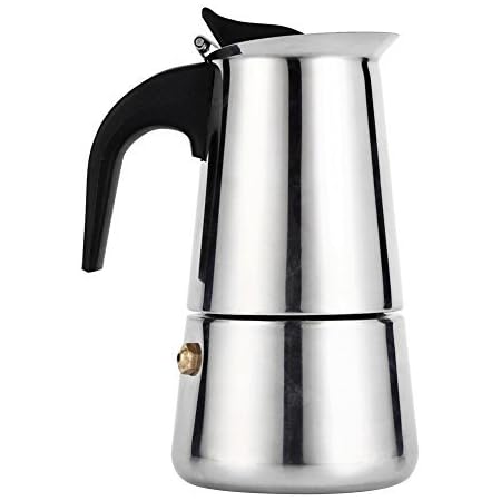 Coffee Maker, Stainless Steel Moka Coffee Pot Stovetop Latte Maker Percolator Stove Top Filter Coffee Maker Pot Easy Clean (100ML 2 Cup )