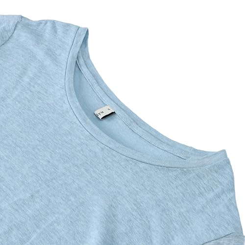 Amazhiyu Women's 100% Linen Knit Basic T-Shirt Short Sleeve Summer Tee3