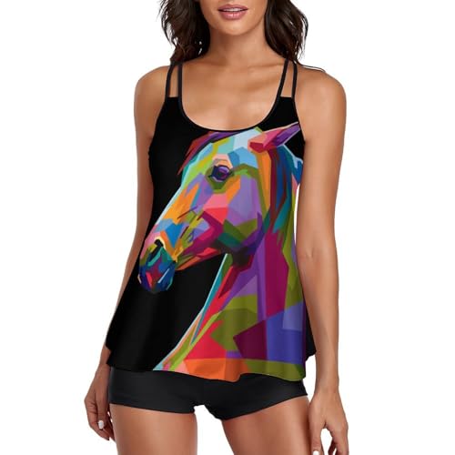 Maillot de bain tankini couvrant avec short de garçon pour masquer les complexes