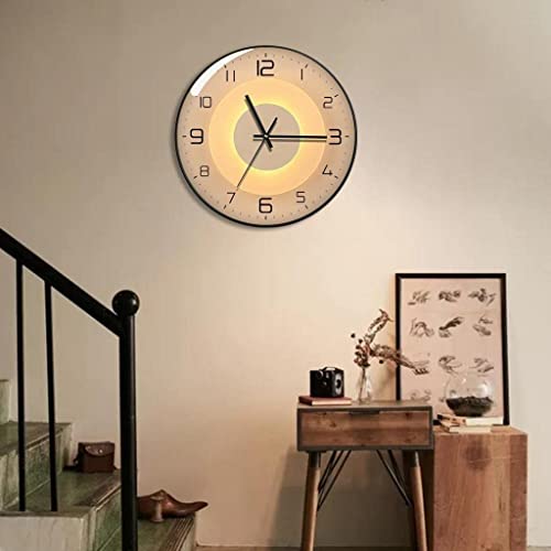 Image of Wall Clock 12 inch Silent Quartz Decorative Wall Clock Non-Ticking Classic Digital Clock Battery Operated Round Easy to Read Handheld Complete Home /Kitchen /Bedroom (422)