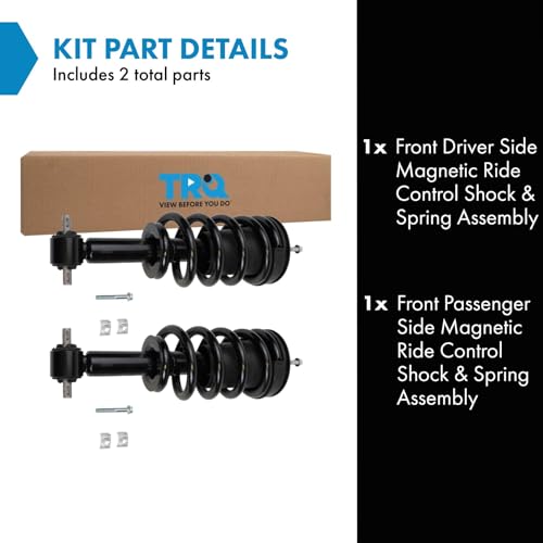 Image of TRQ Front Loaded Shock Strut Spring Assembly LH Driver RH Passenger Side Pair 2pc Set for Chevy GMC Suburban Tahoe Yukon Z95 MagneRide MRC