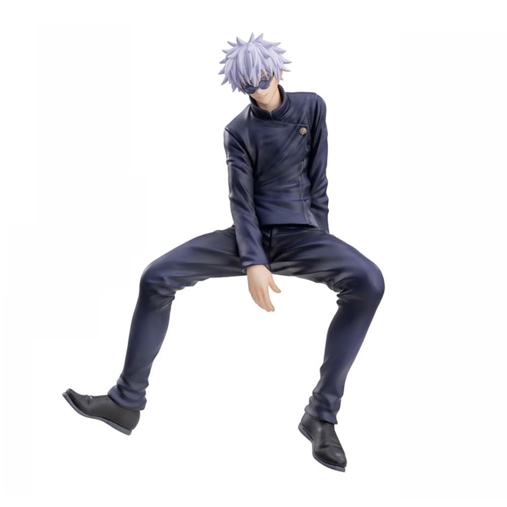 Puruuige Gojo Satoru Figure Model Anime Figure Sitting Pose Character Statue 14cm PVC Desktop Decoration Gifts