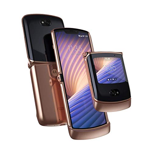 Motorola Razr 5G | Unlocked | Made for US by Motorola | 8/256GB | 48MP Camera | 2020 | Blush Gold (Renewed)