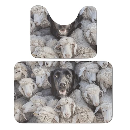 Tapis de bain doux lot de 2 en microfibre antidérapant forme U - 6