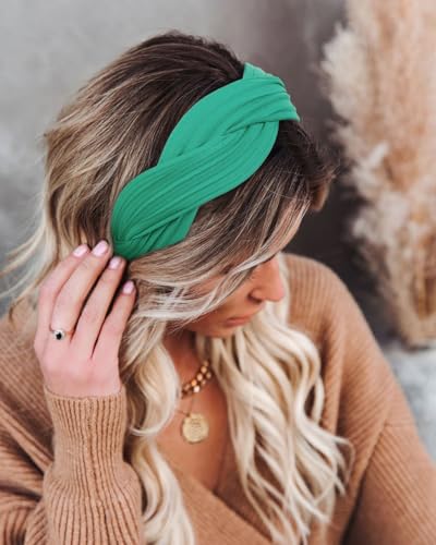 Wovowovo 3 Packs Twisted Headbands For Women Non Slip Pleated Head Bands Wide Fashion Hairbands Black Red Green Headband Hair Hoops Accessories thumb #2