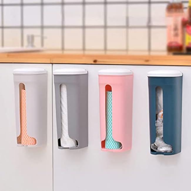 Hemoton 2pcs Grocery Storage Bag Holder Pocket Wall Trash Shopping Bag Holder Dispenser Storage Box Pocket Protector