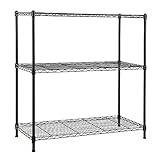 EFINE 3-Shelf Shelving Unit, Adjustable Rack, Steel Wire Shelves, Shelving Units and Storage for Kitchen and Garage (36W x 16D x 36H) (3-Tier-Black)
